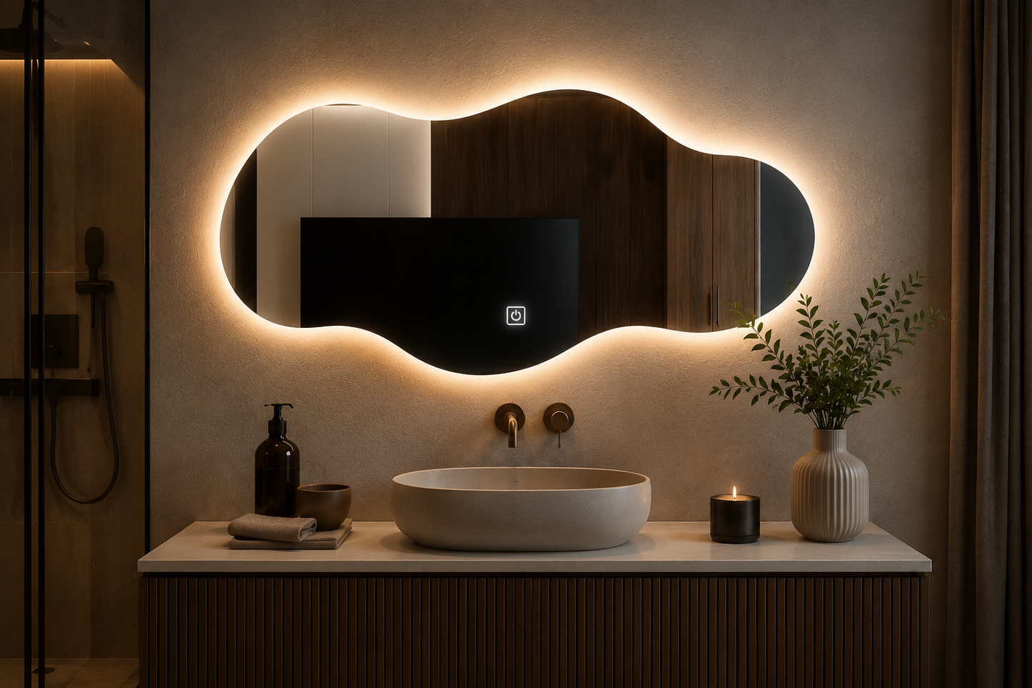 Lustro LED w kształcie chmurki
