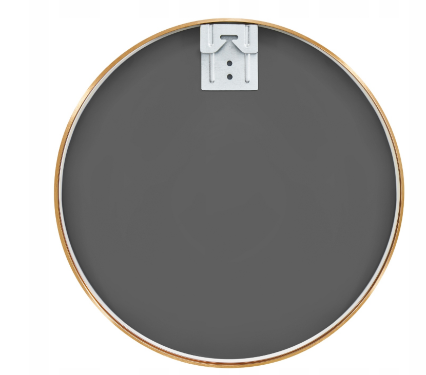 Lustro okrągłe ścienne w złotej aluminiowej ramie 80cm loft salon łazienka