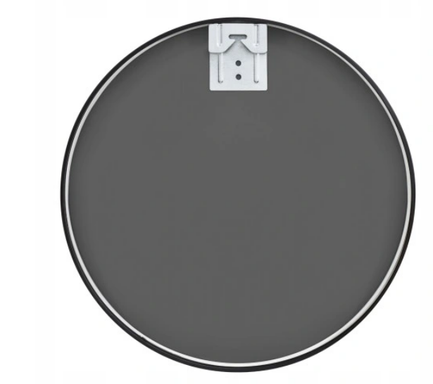 Lustro okrągłe ścienne w czarnej aluminiowej ramie 60cm loft salon łazienka